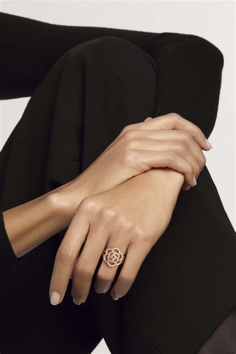 chanel camelia ajoure ring|chanel camellia pearl earrings.